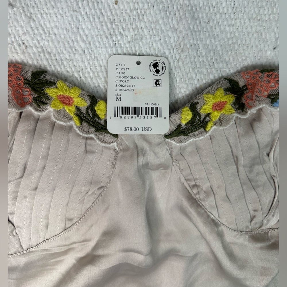 NWT Free People Ember Glow Strapless Embroidered Bustier Top - Picture 6 of 8